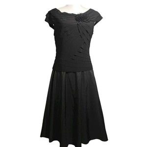 New Genuine JESSICA HOWARD Black Fitted & Flare Cocktail Dress Womean Size 12p